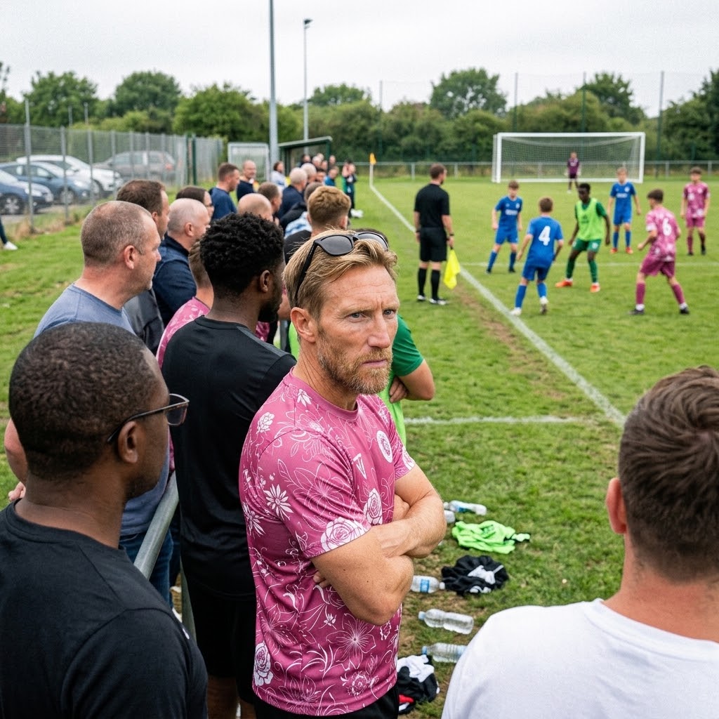 Guy Rogers, CEO of Trivela FC, at a football stadium